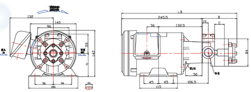 油泵專用電機(jī)外形尺寸圖