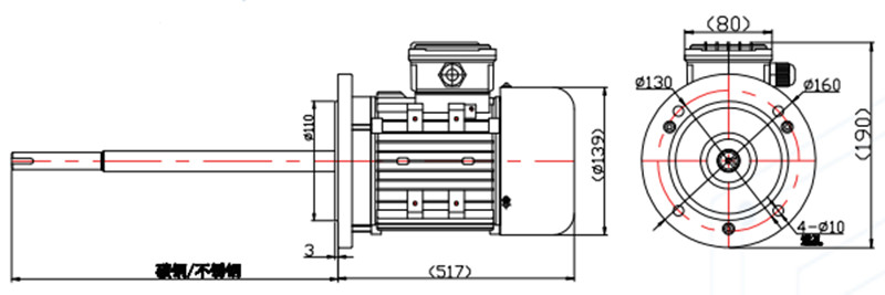 立式長(zhǎng)軸電機(jī)外形尺寸圖